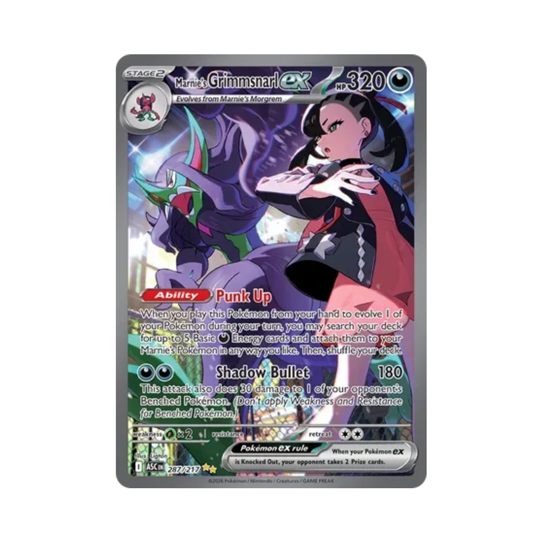 포켓몬 TCG 마리의 오롱털 ex SIR 메가 에볼루션 어센드 히어로즈 (영문판)(Pokemon TCG Marnie's Grimmsnarl ex SIR Mega Evolution Ascended Heroes (English Ver.)) - 1