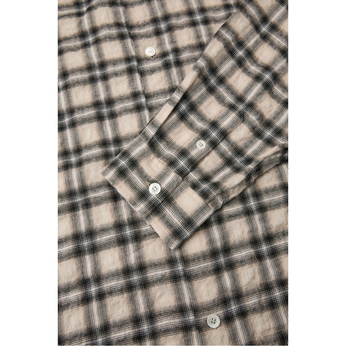 이로 컨투어 체크 크리즈 다잉 긴팔 셔츠 베이지(IRO Contour Check Crease Dyed Long-Sleeve Shirt Beige) - 5