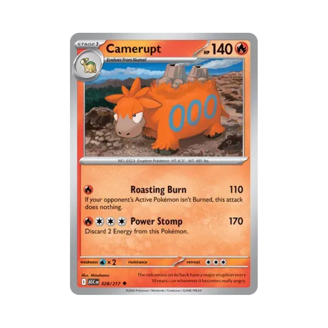 포켓몬 TCG 폭타 U 메가 에볼루션 어센드 히어로즈 (영문판)(Pokemon TCG Camerupt U Mega Evolution Ascended Heroes (English Ver.)) - 1