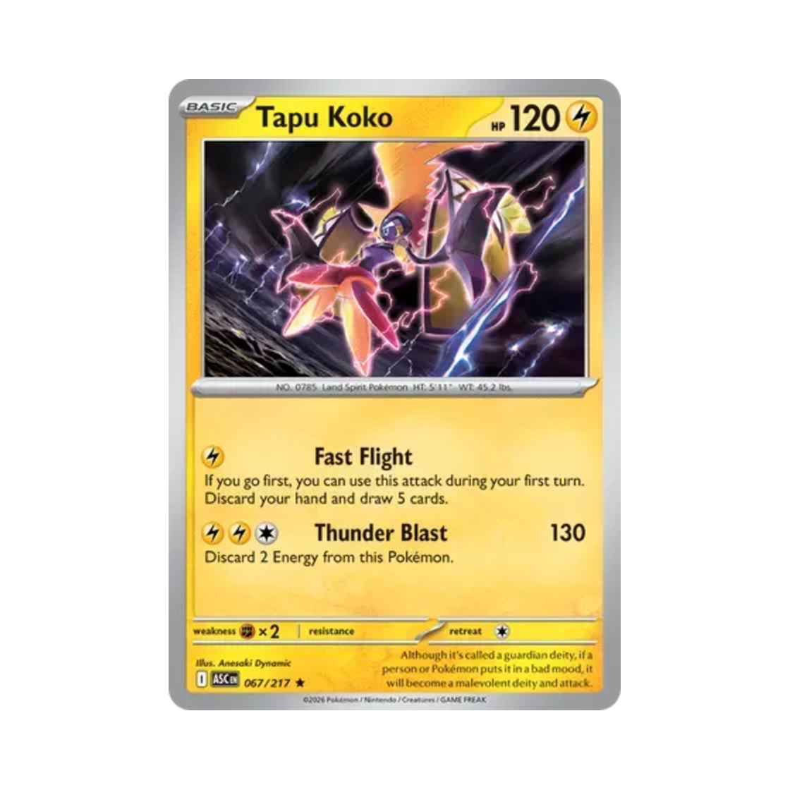 ASC067-217 Pokemon TCG Tapu Koko R Mega Evolution Ascended Heroes (English Ver.)