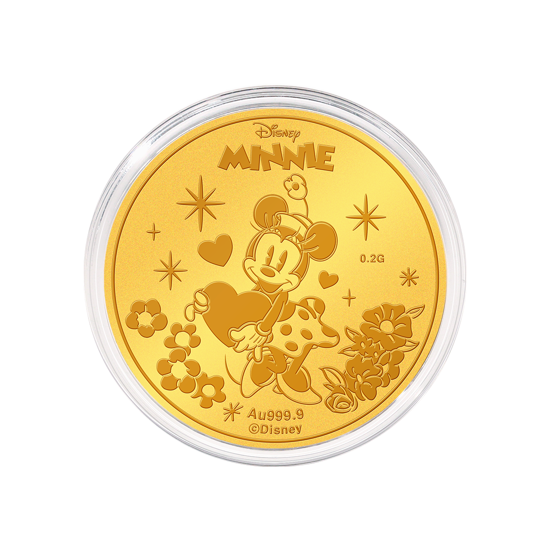 골드팡 디즈니 24K 미니마우스 캐릭터 순금코인 0.2g + 프리미엄 가죽패키지(GOLDPANG Disney 24K Gold Minnie Mouse Character Coin 0.2g + Premium Leather Package)