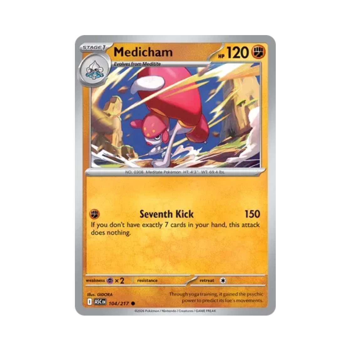 ASC104-217 Pokemon TCG Medicham C Mega Evolution Ascended Heroes (English Ver.)