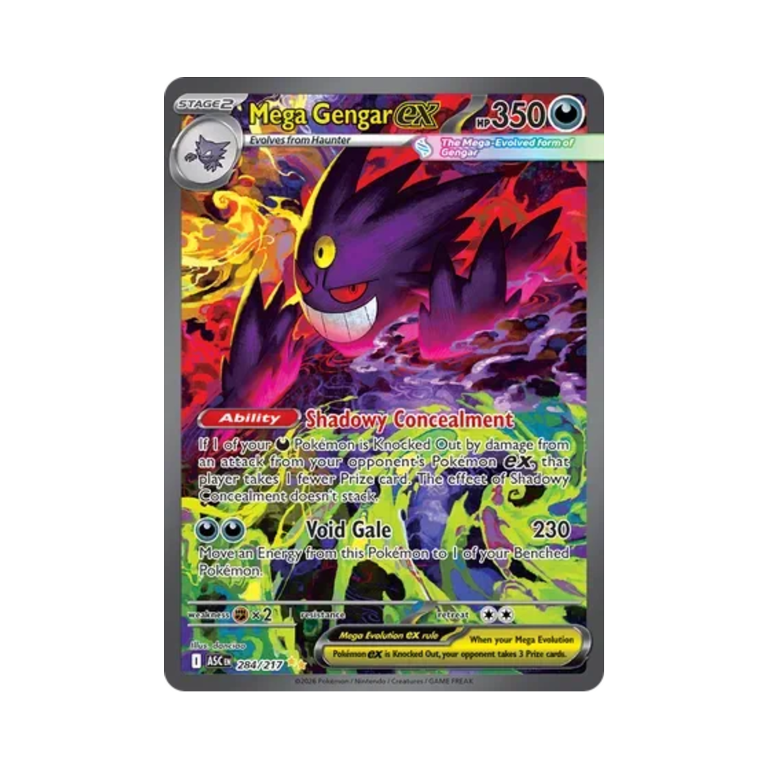 ASC284-217 Pokemon TCG Mega Gengar ex SIR Mega Evolution Ascended Heroes (English Ver.)