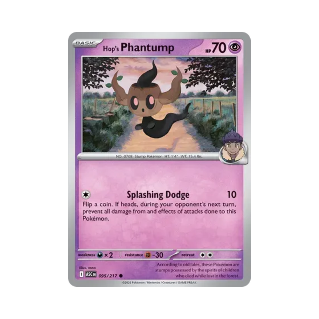 ASC095-217 Pokemon TCG Hop's Phantump C Mega Evolution Ascended Heroes (English Ver.)