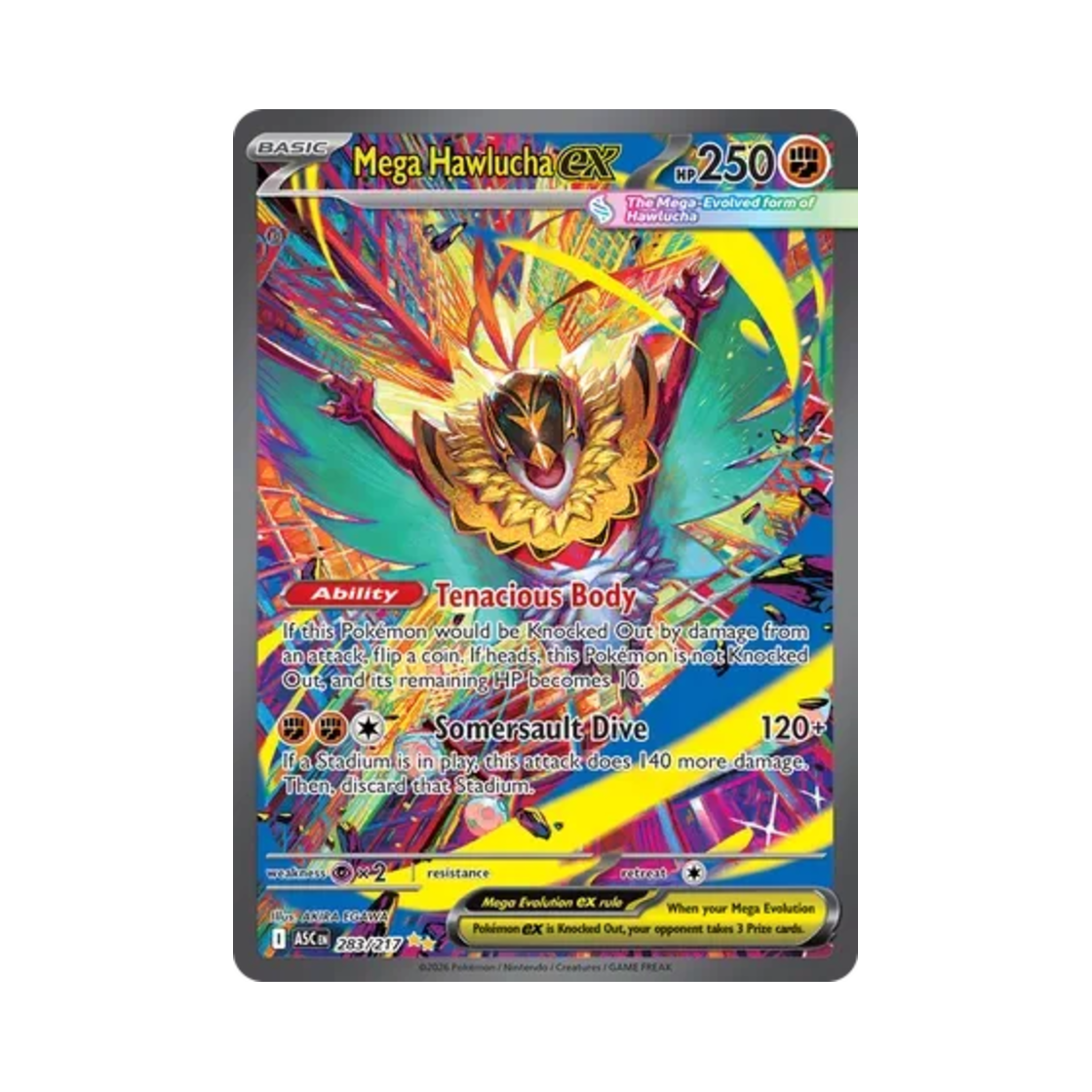 포켓몬 TCG 메가 루차불 ex SIR 메가 에볼루션 어센드 히어로즈 (영문판)(Pokemon TCG Mega Hawlucha ex SIR Mega Evolution Ascended Heroes (English Ver.))