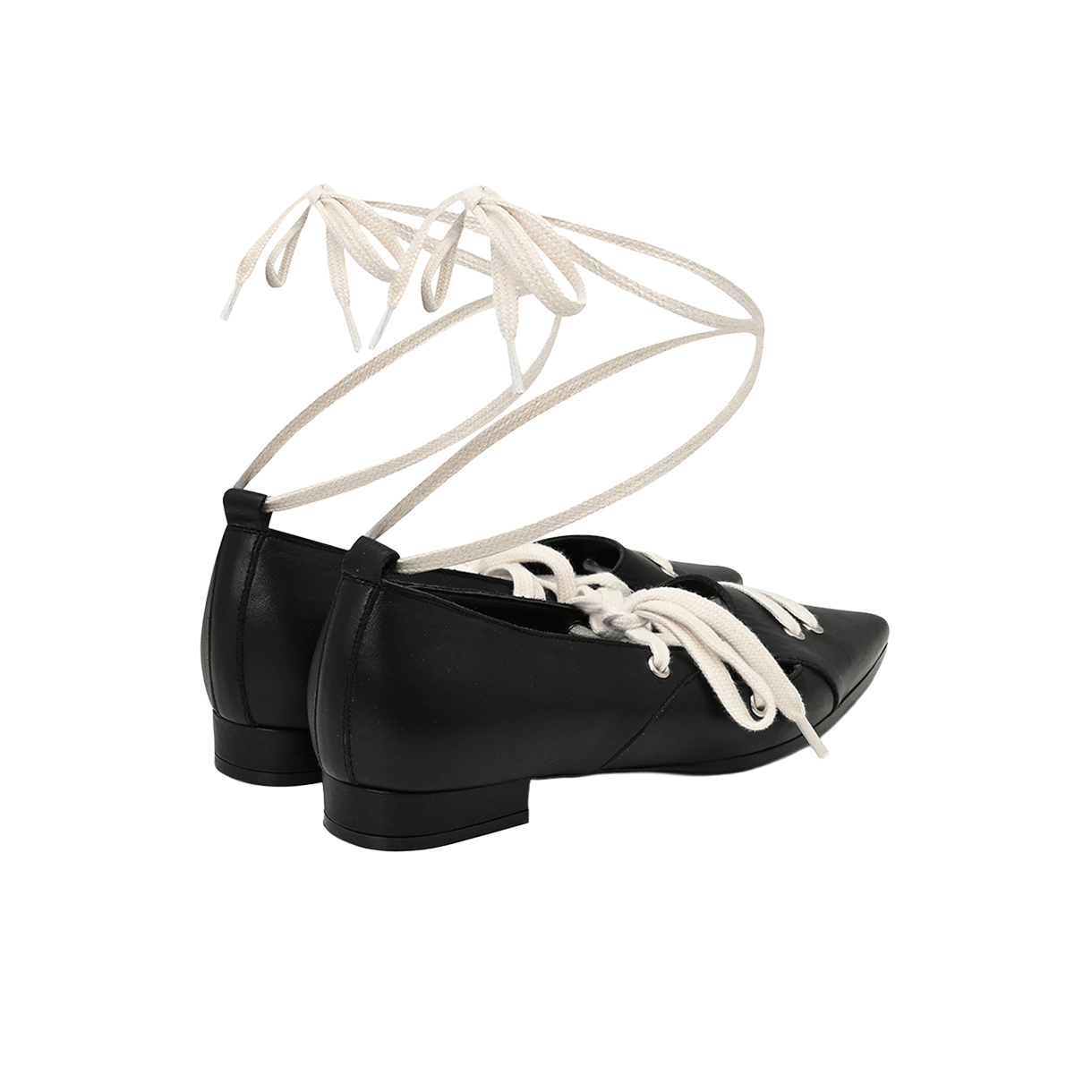 나체 우먼 스트랩 스틸레토 플랫 슈즈 블랙 - 26SS(Nache Women Strap Stiletto Flat Shoes Black - 26SS) - 2