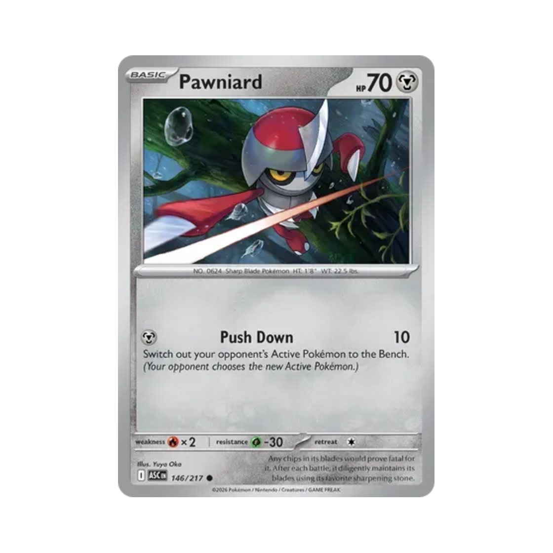 포켓몬 TCG 자망칼 C 메가 에볼루션 어센드 히어로즈 (영문판)(Pokemon TCG Pawniard C Mega Evolution Ascended Heroes (English Ver.)) - 1