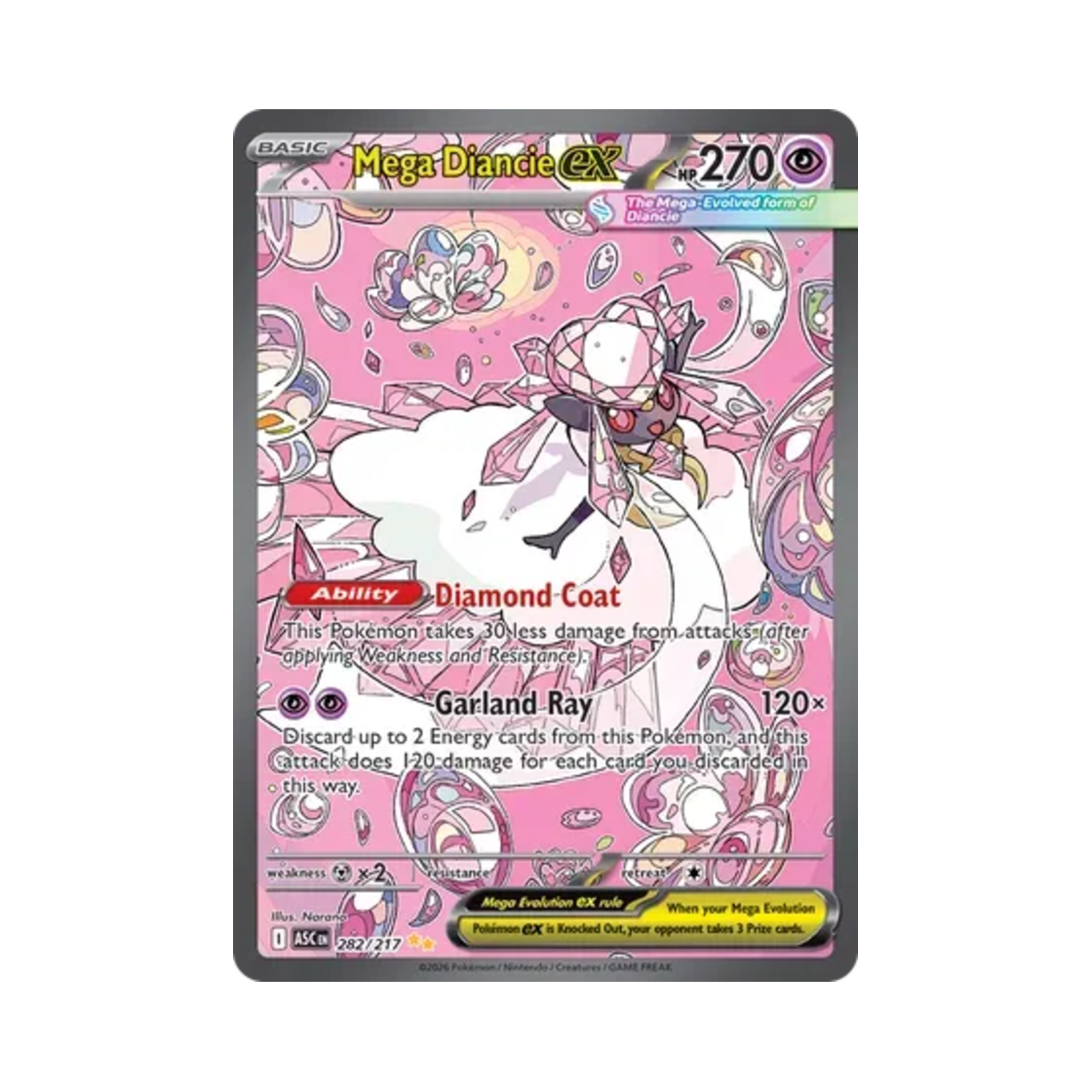 ASC282-217 Pokemon TCG Mega Diancie ex SIR Mega Evolution Ascended Heroes (English Ver.)