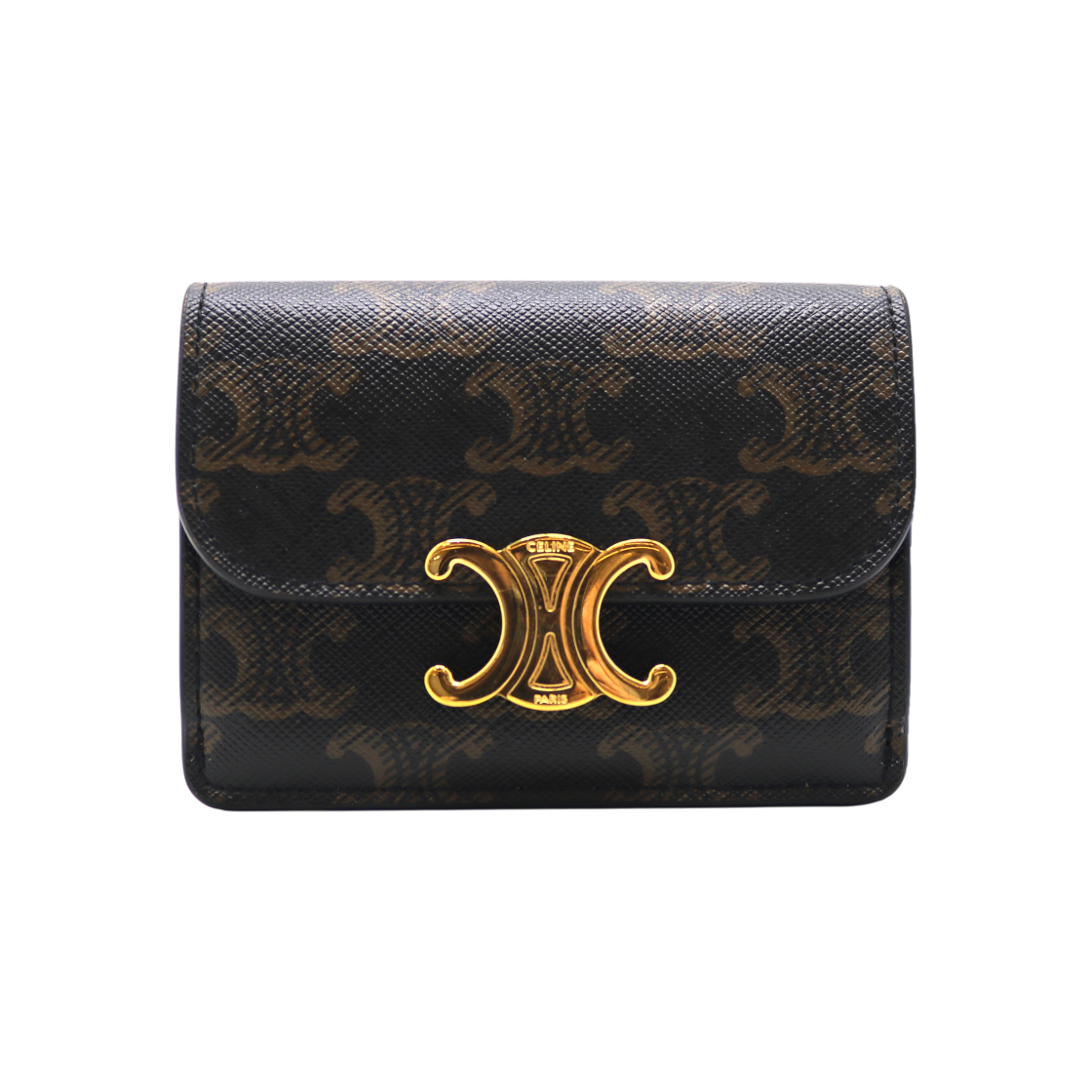ITOMFR676I93 Celine Triomphe Flap Card Holder 10L582CPJ