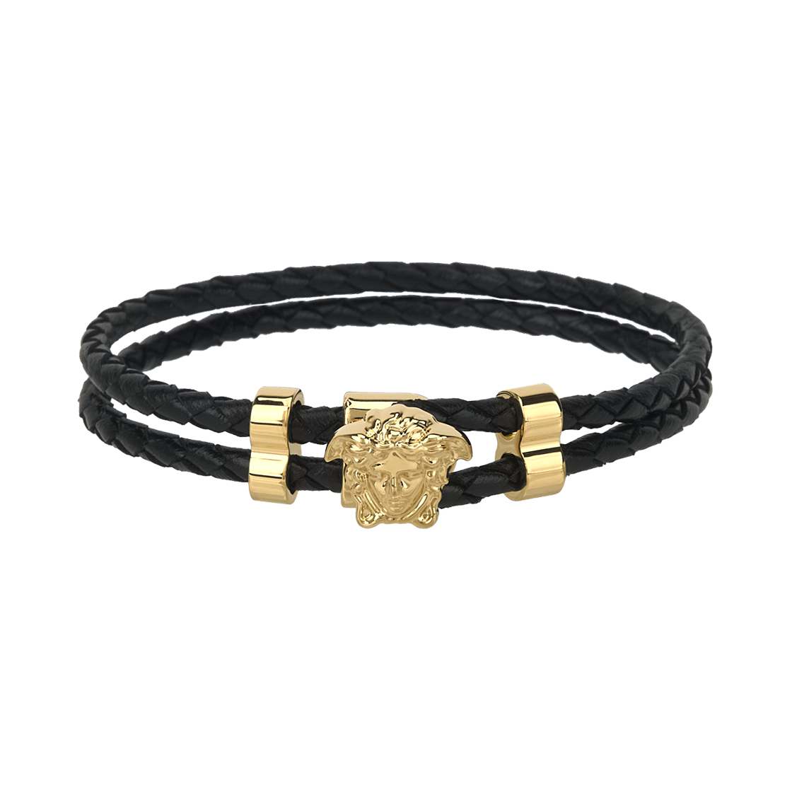 베르사체 메두사 브레이디드 레더 브레이슬릿 골드(Versace Medusa Braided Leather Bracelet Gold)