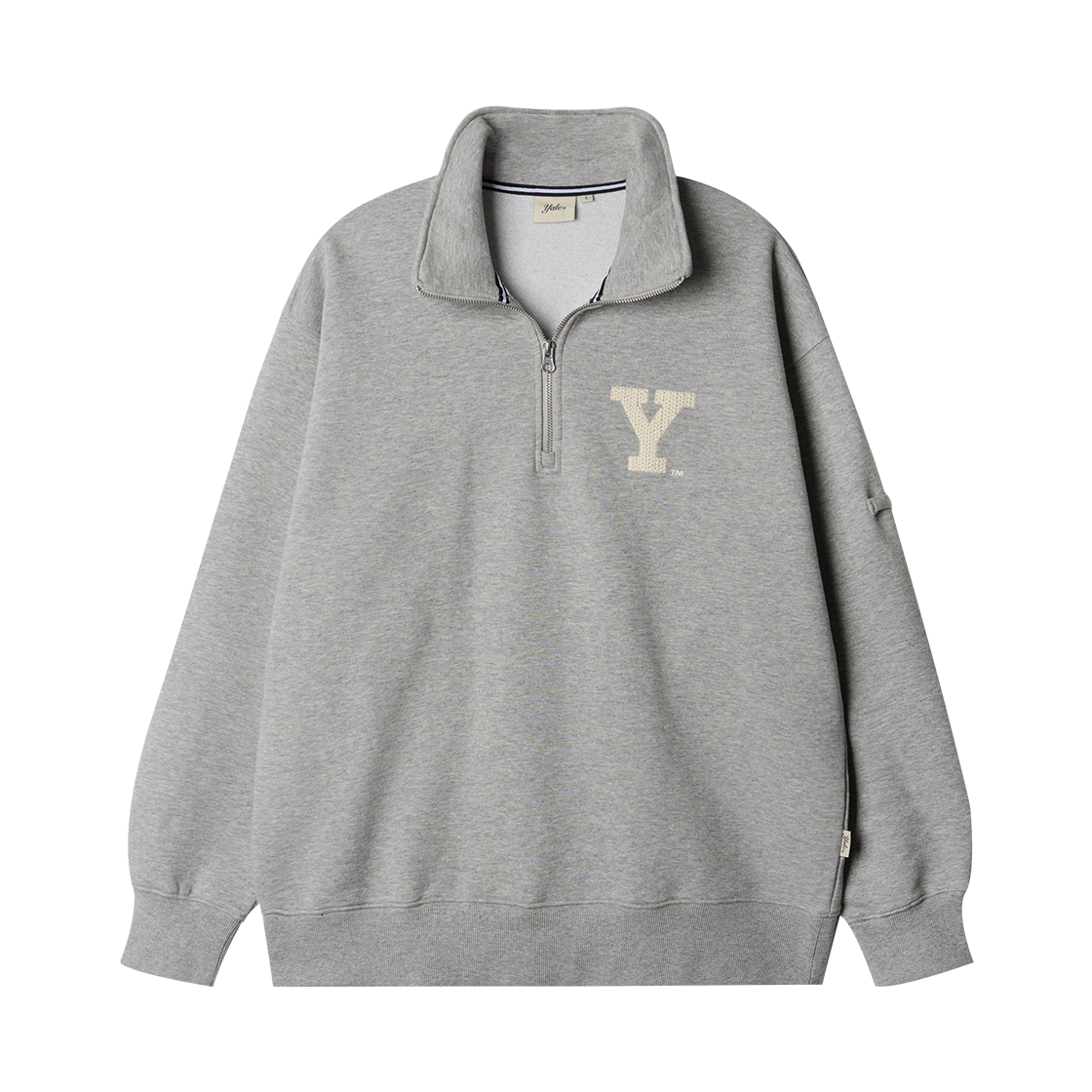 에일 Y 로고 하프집업 스웻셔츠_그레이(Yale Y Logo Half-Zip Sweatshirt_Gray)
