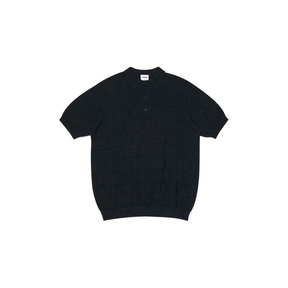 NMSS62TS35BLK NOMANUAL M.F Jacquard Polo Shirt Black