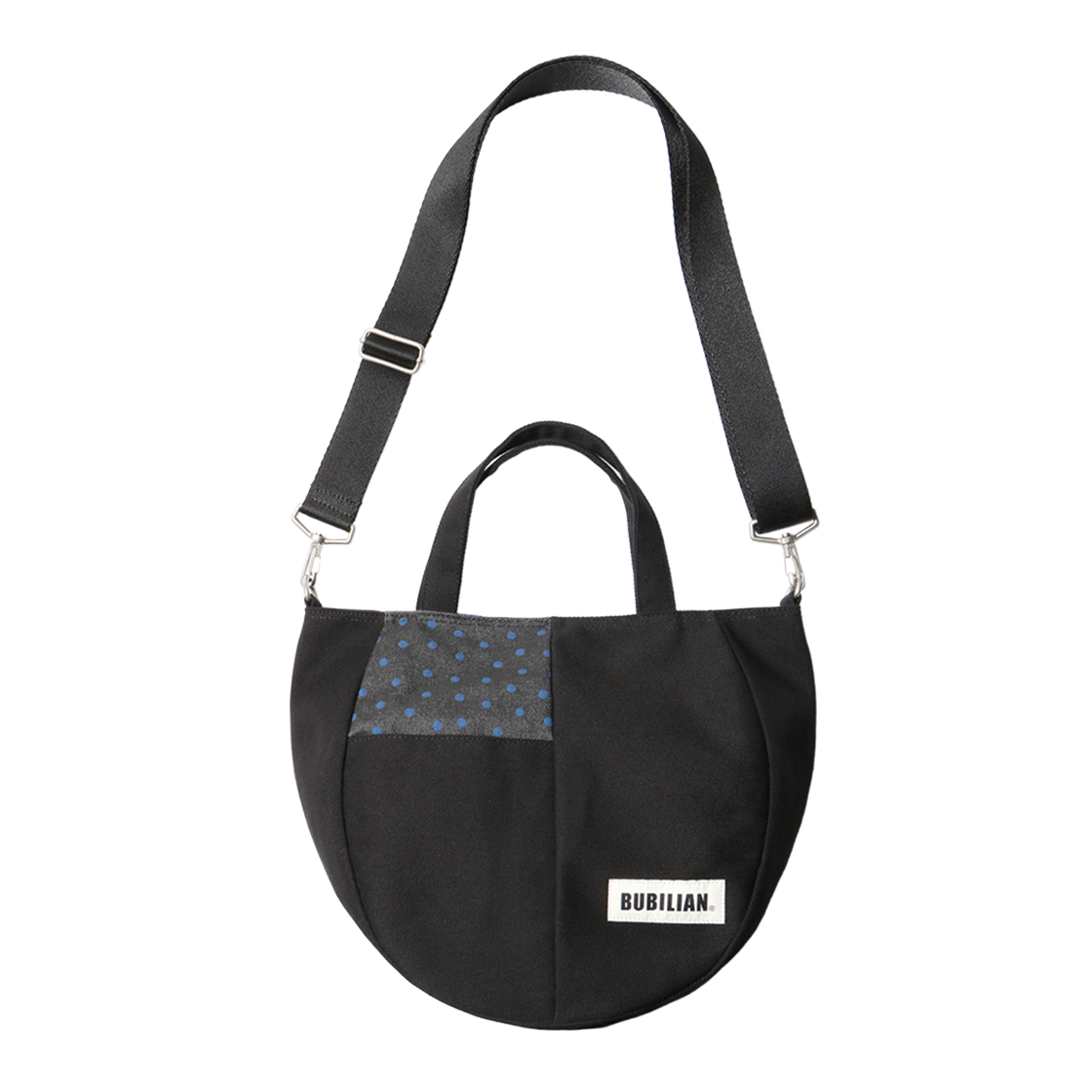 버빌리안 서큘러 크로스백 도트 블랙(Bubilian Circular Cross Bag  Tote Black)