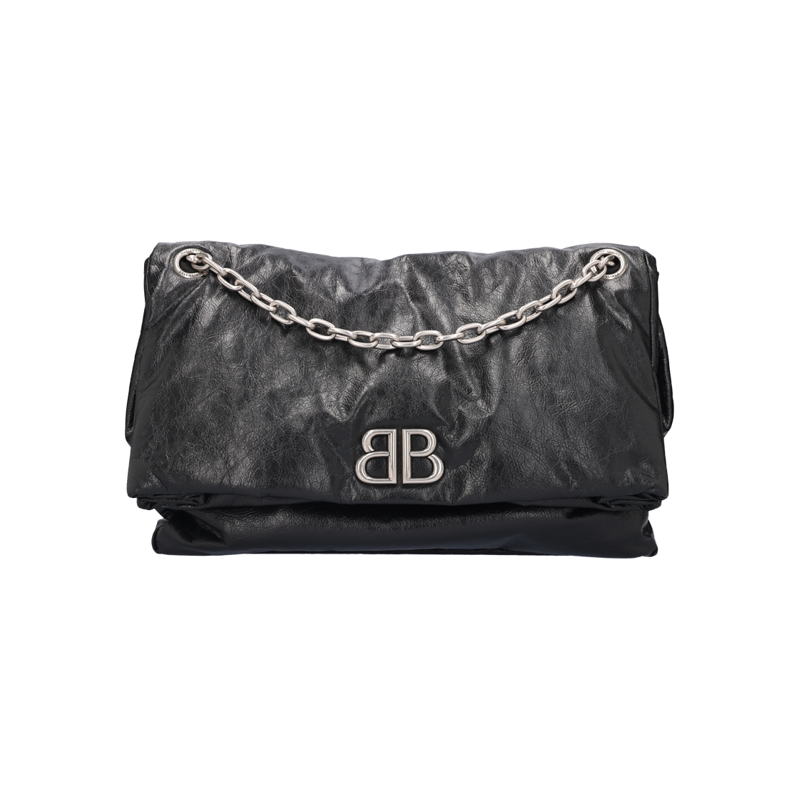 IT869MTTOBCG Balenciaga 765933 Monaco Large Chain Bag - Black
