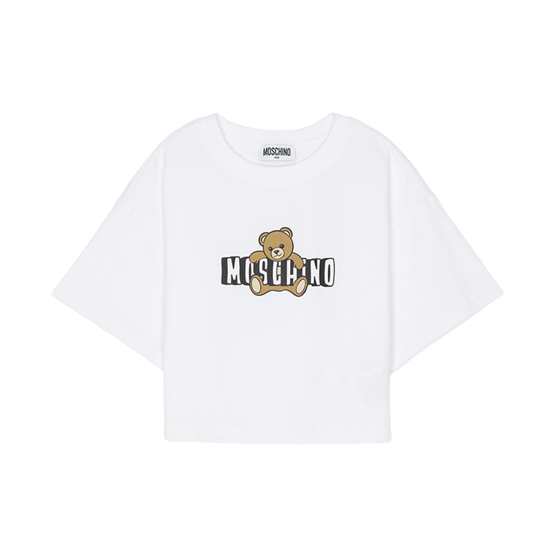 HDM072-LBA00-10101 (Kids) Moschino Short Sleeve T-Shirt with Teddy Bear White