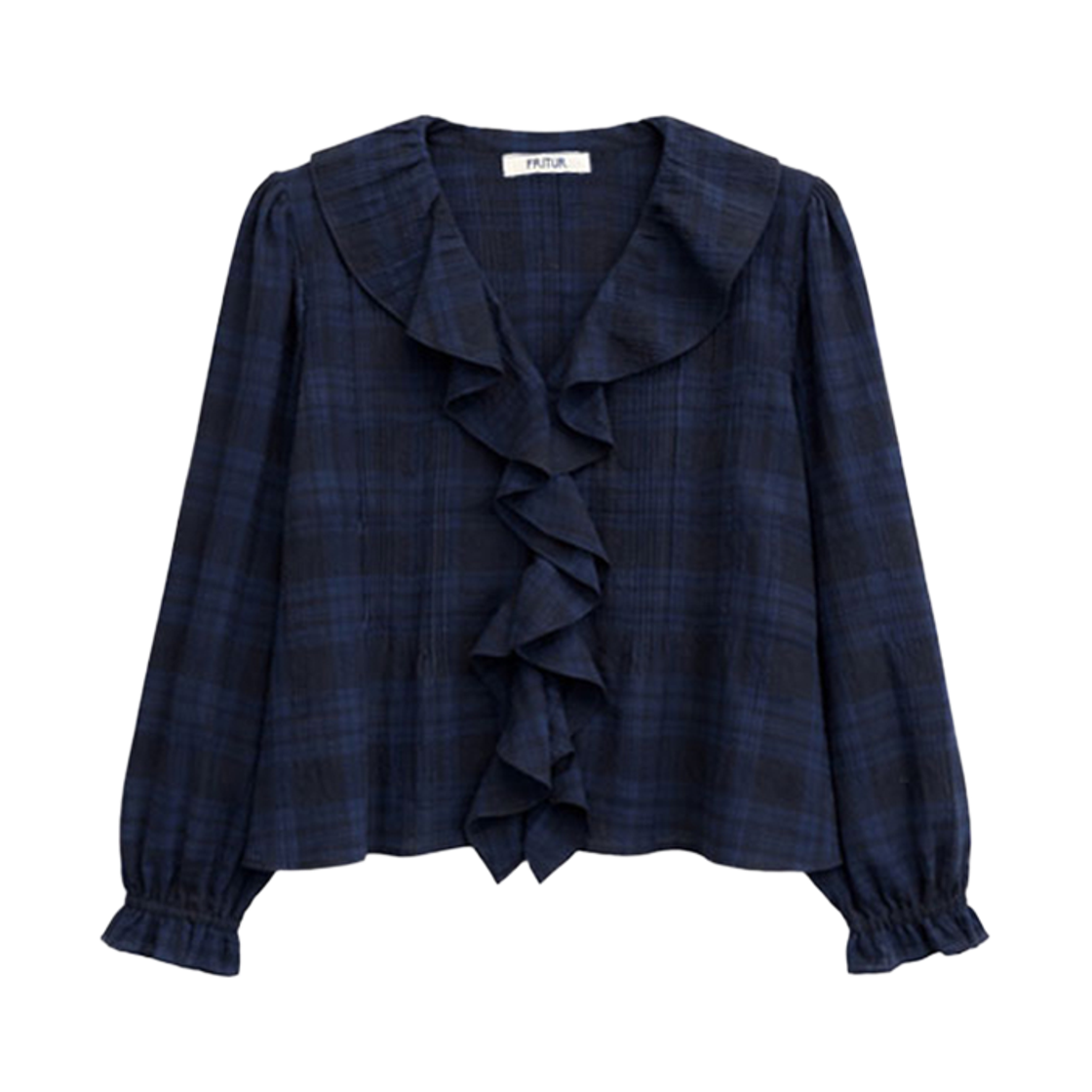 F261BL02 FRITUR Vivi Frill Blouse Navy