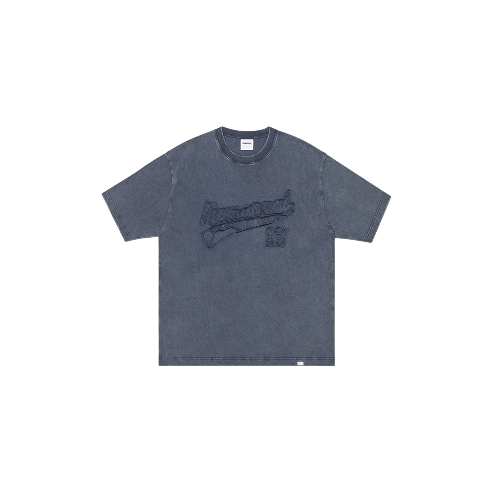 NMSS62TS30WNV NOMANUAL Applique T-shirt Washed Navy