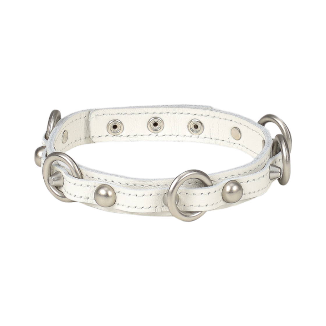 베이컨트 아카이브 나나 스터드 레더 초커 화이트(Vacant Archive Nana Stud Leather Choker White)