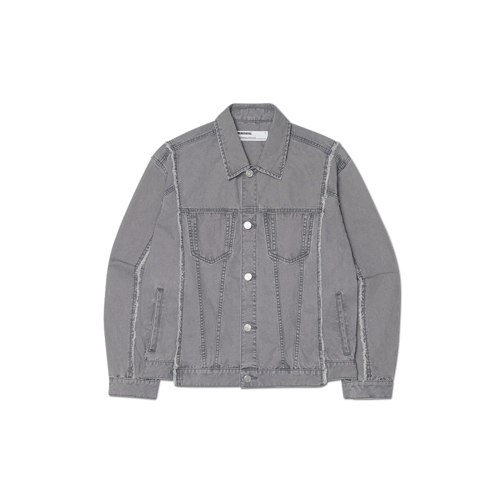 NMSS62JK01WGY NOMANUAL Rough Cut Trucker Jacket Washed Gray