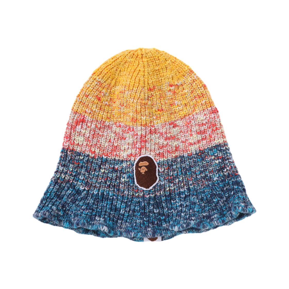 (키즈) 베이프 그라데이션 에이프 헤드 니트 캡 블루((Kids) BAPE Gradation Ape Head Knit Cap Blue) - 1