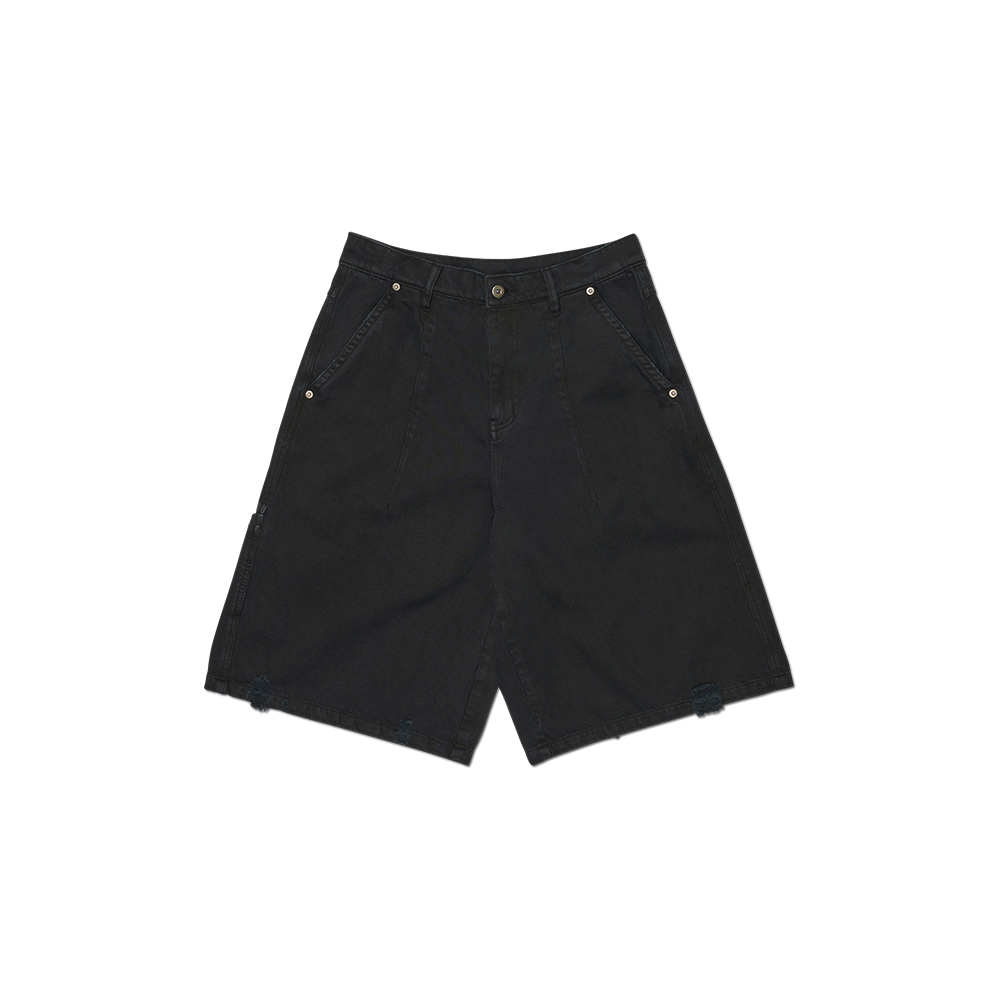 노매뉴얼 신치 백 버뮤다 쇼츠 블랙(NOMANUAL Cinch Back Bermuda Shorts Black) - 1