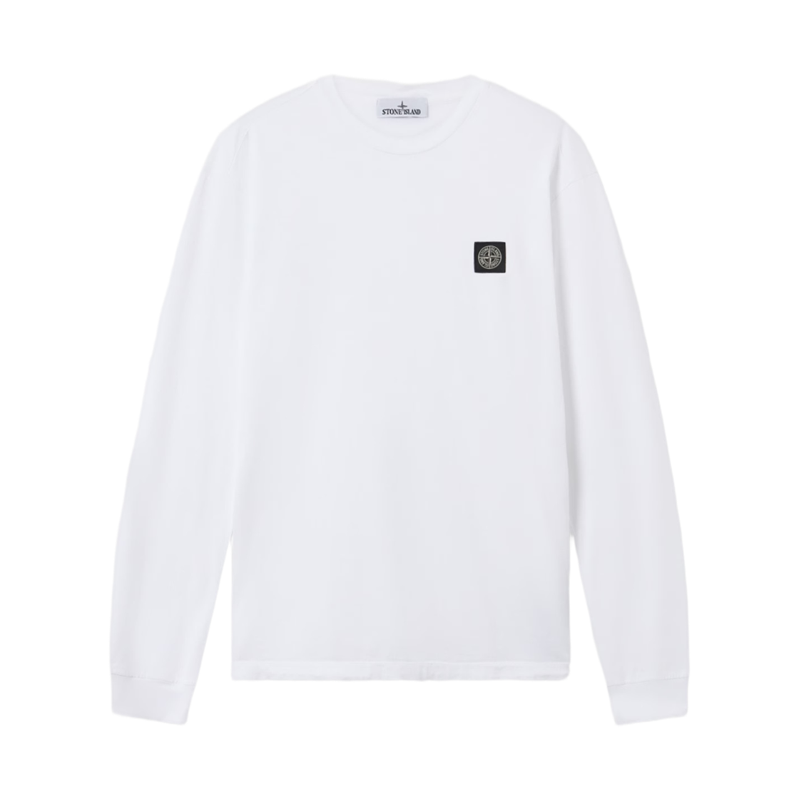 L1S1521000-31S0013-V0001 Stone Island 2100031 Compass Print Long Sleeve T-Shirt White - 26SS