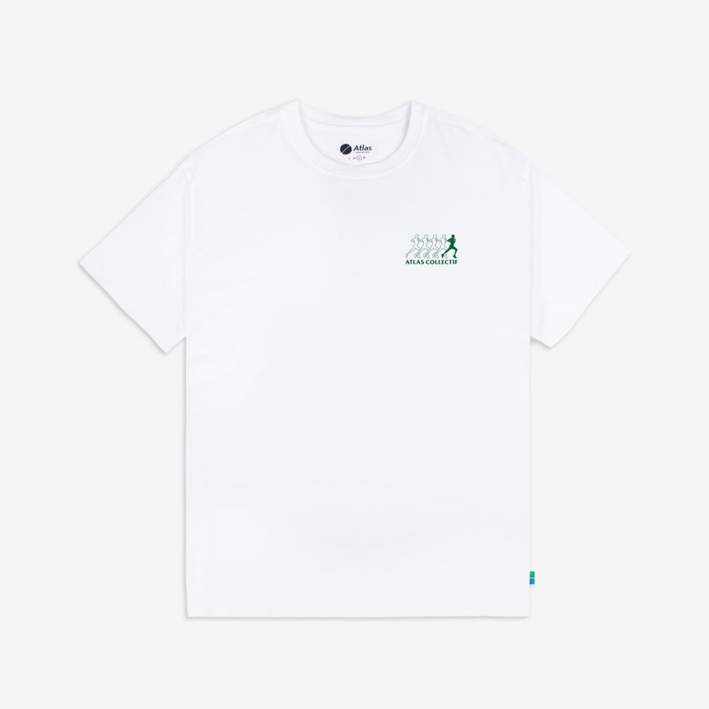 아틀라스 콜렉티프 런윈드 공용 180GSM 오가닉 티셔츠 화이트(Atlas COLLECTIF RUNWIND UNISEX 180GSM Organic Tee White) - 2