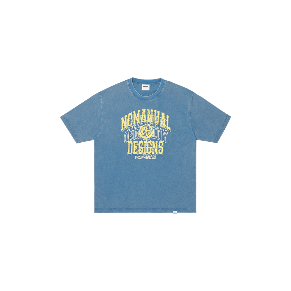 노매뉴얼 레이어드 아치 그래픽 티셔츠 워시드 네이비(NOMANUAL Layered Arch Graphic T-shirt Washed Navy) - 1