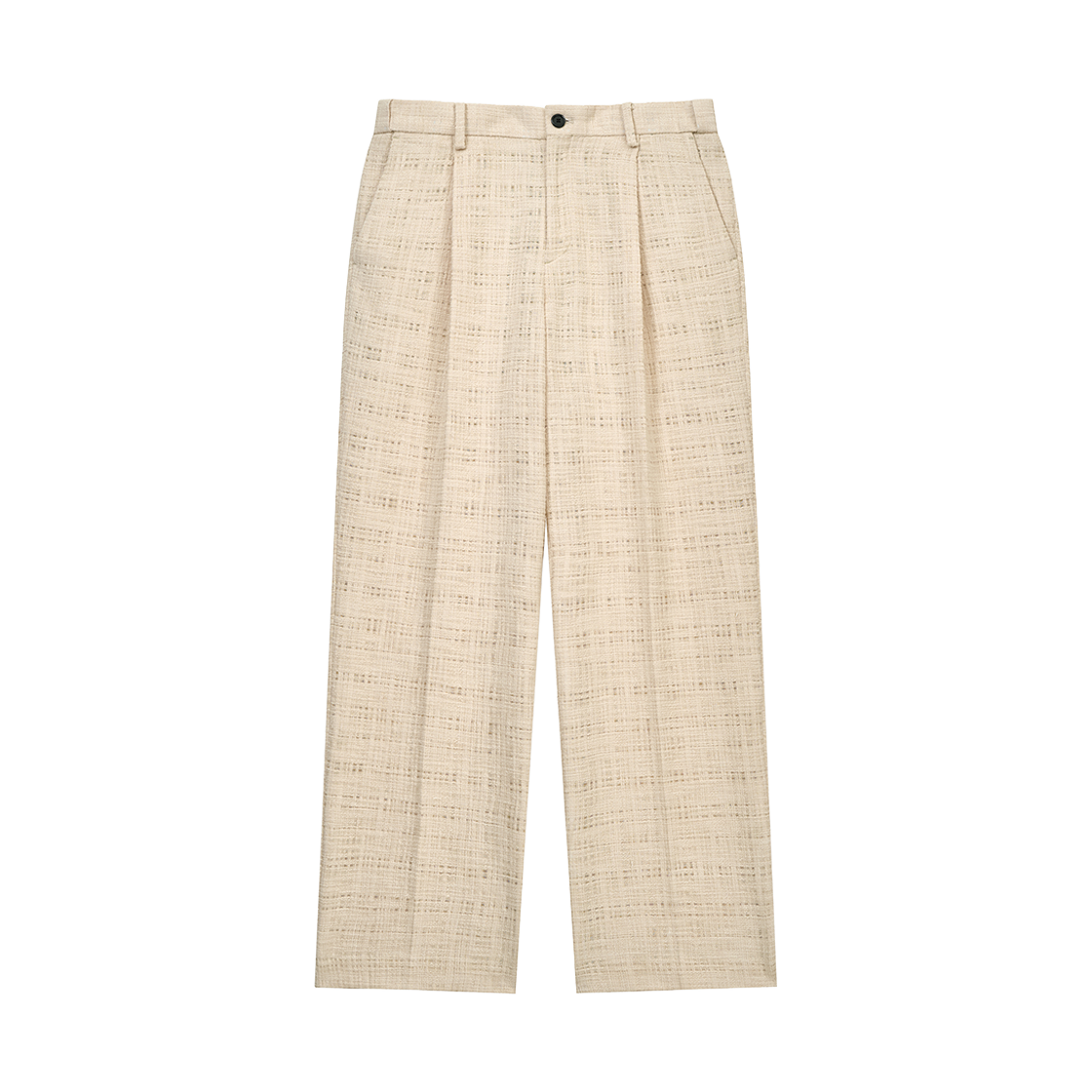BI2PT255IV ZIOSONGZIO COLLECTION Tweed One Tuck Semi Wide Pants Ivory