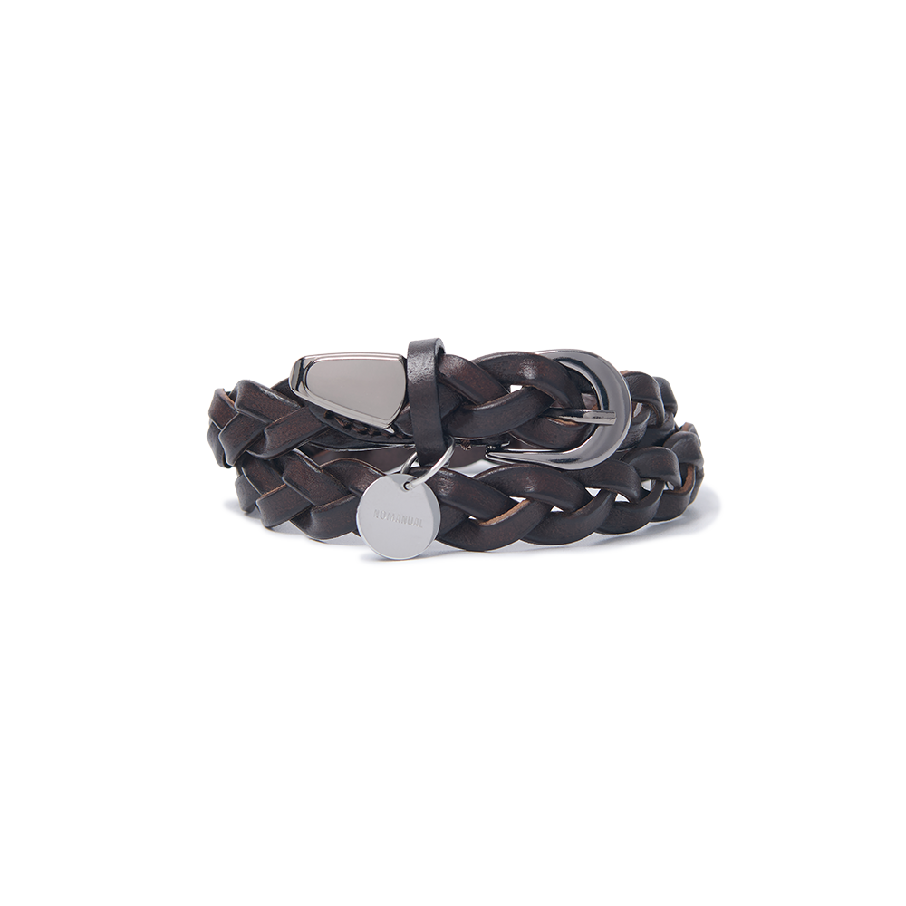 노매뉴얼 NM 트윈 카우하이드 브레이슬릿 브라운(NOMANUAL NM Twined Cowhide Bracelet Brown) - 1