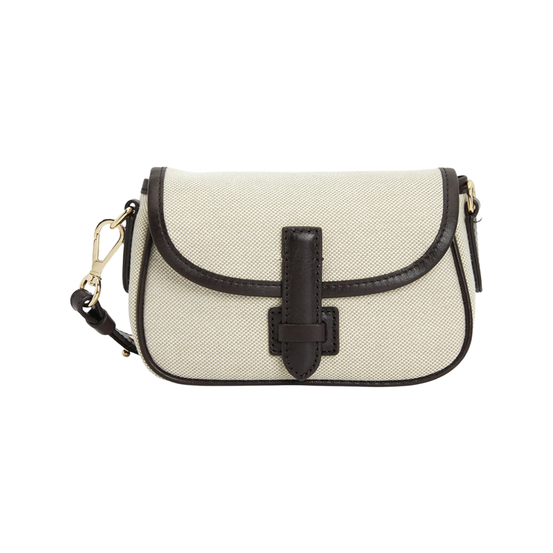 VIK-001 Weekend Max Mara Vik Cotton and Leather Mini Crossbody Bag Oatmeal