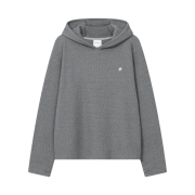 SLOW RECORD HOUSE Waffle Fingerhole Hood Blue Grey