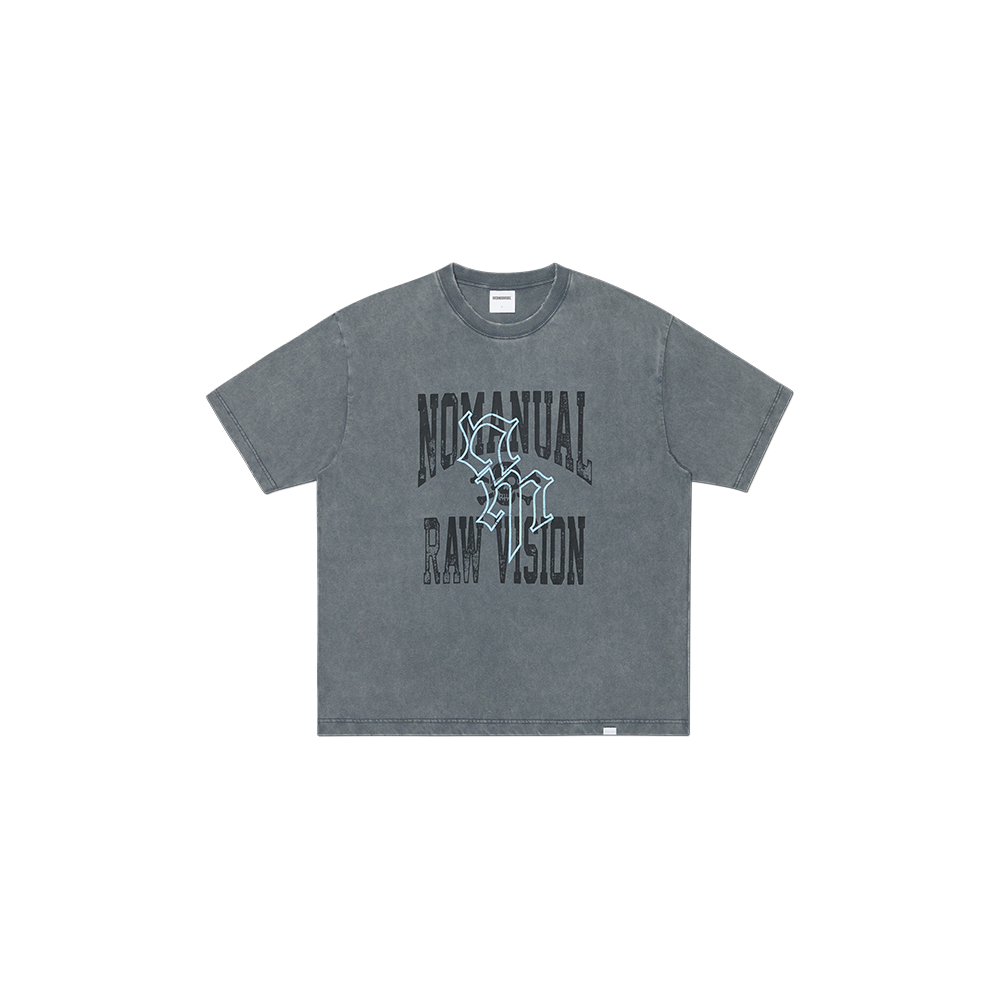노매뉴얼 NM 스컬 티셔츠 워시드 그레이(NOMANUAL NM Skull T-Shirt Washed Gray) - 1