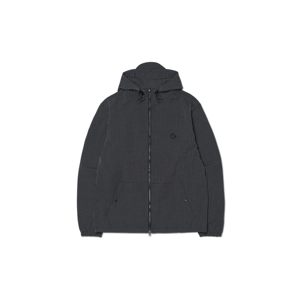 노매뉴얼 후디드 체크 윈드 자켓 블랙(NOMANUAL Hooded Check Wind Jacket Black)