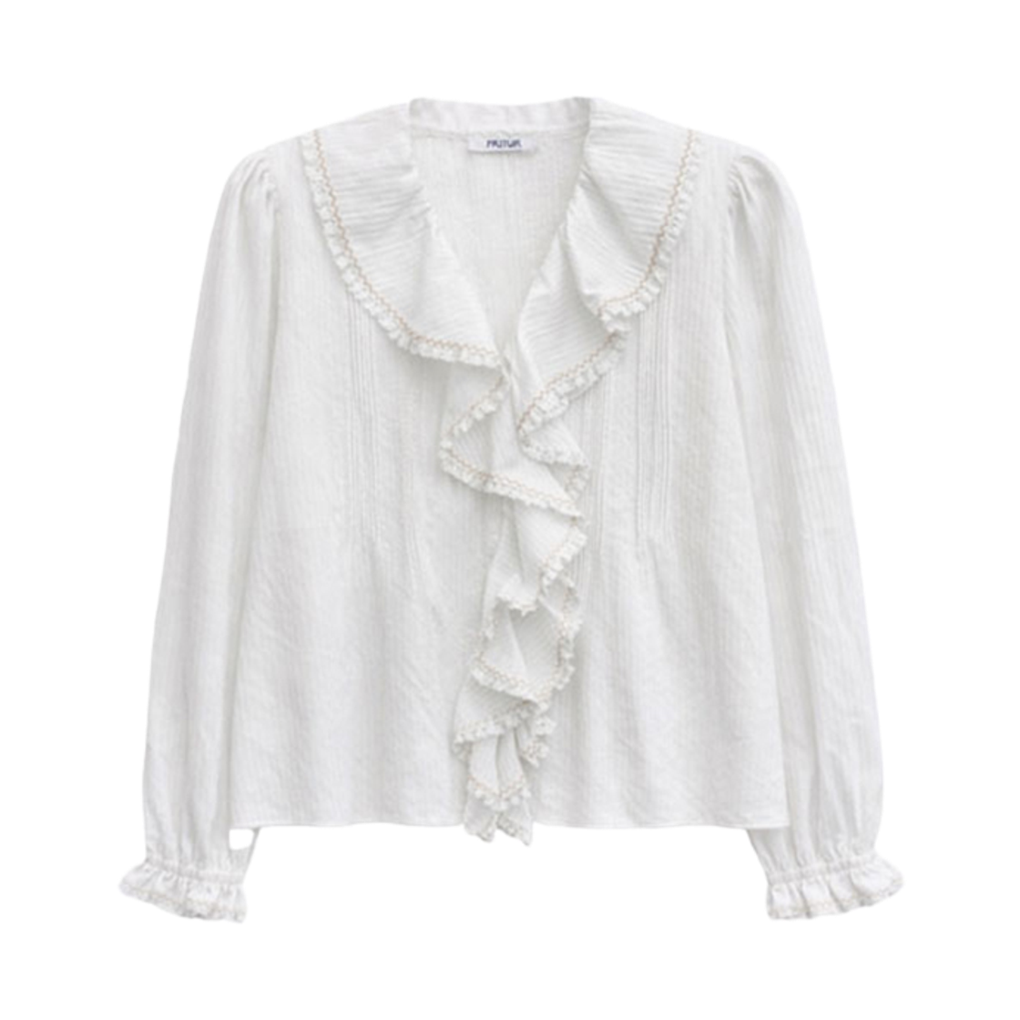 F261BL02 FRITUR Vivi Frill Blouse White
