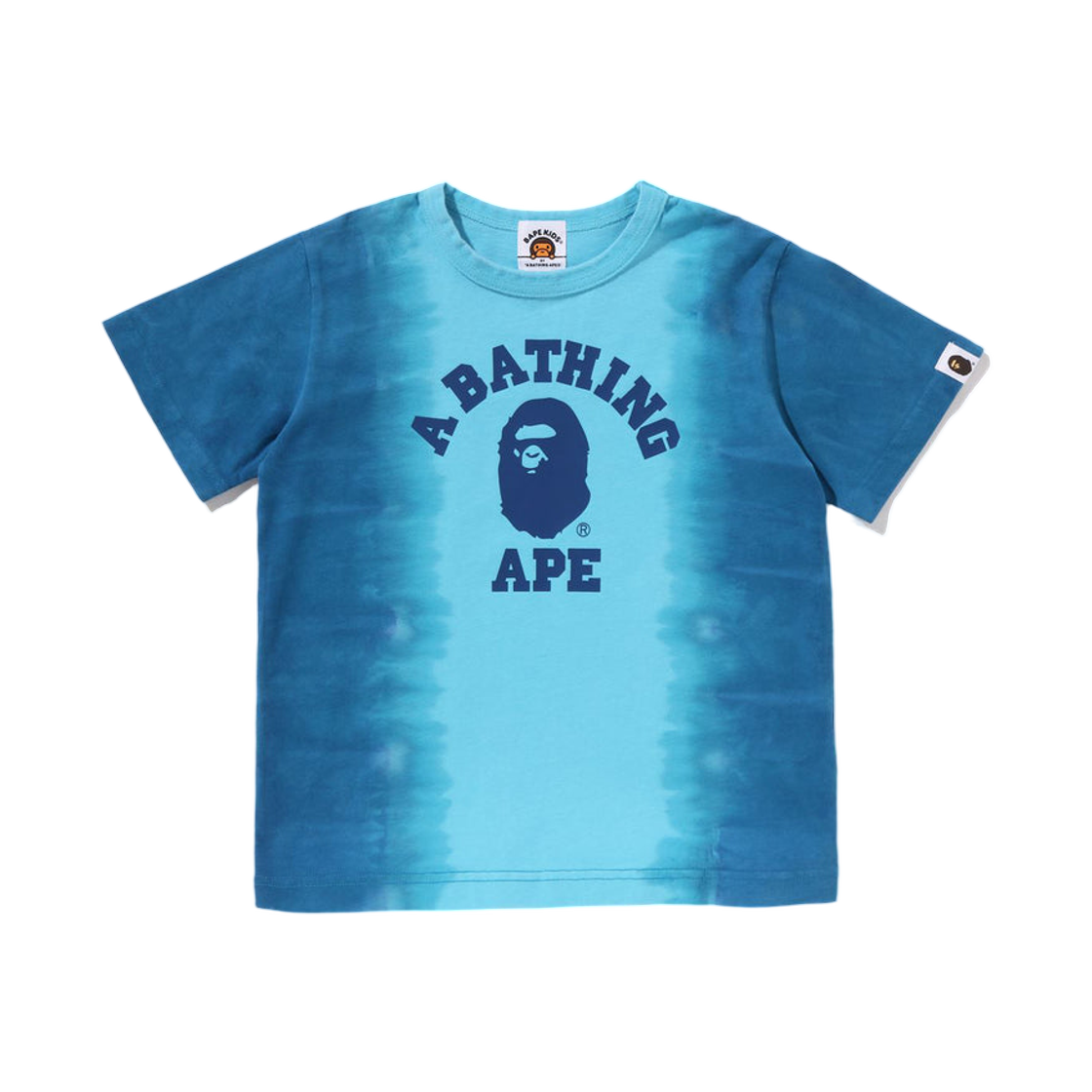 (키즈) 베이프 그라데이션 컬리지 티셔츠 블루((Kids) BAPE Gradation College T-Shirt Blue) - 1