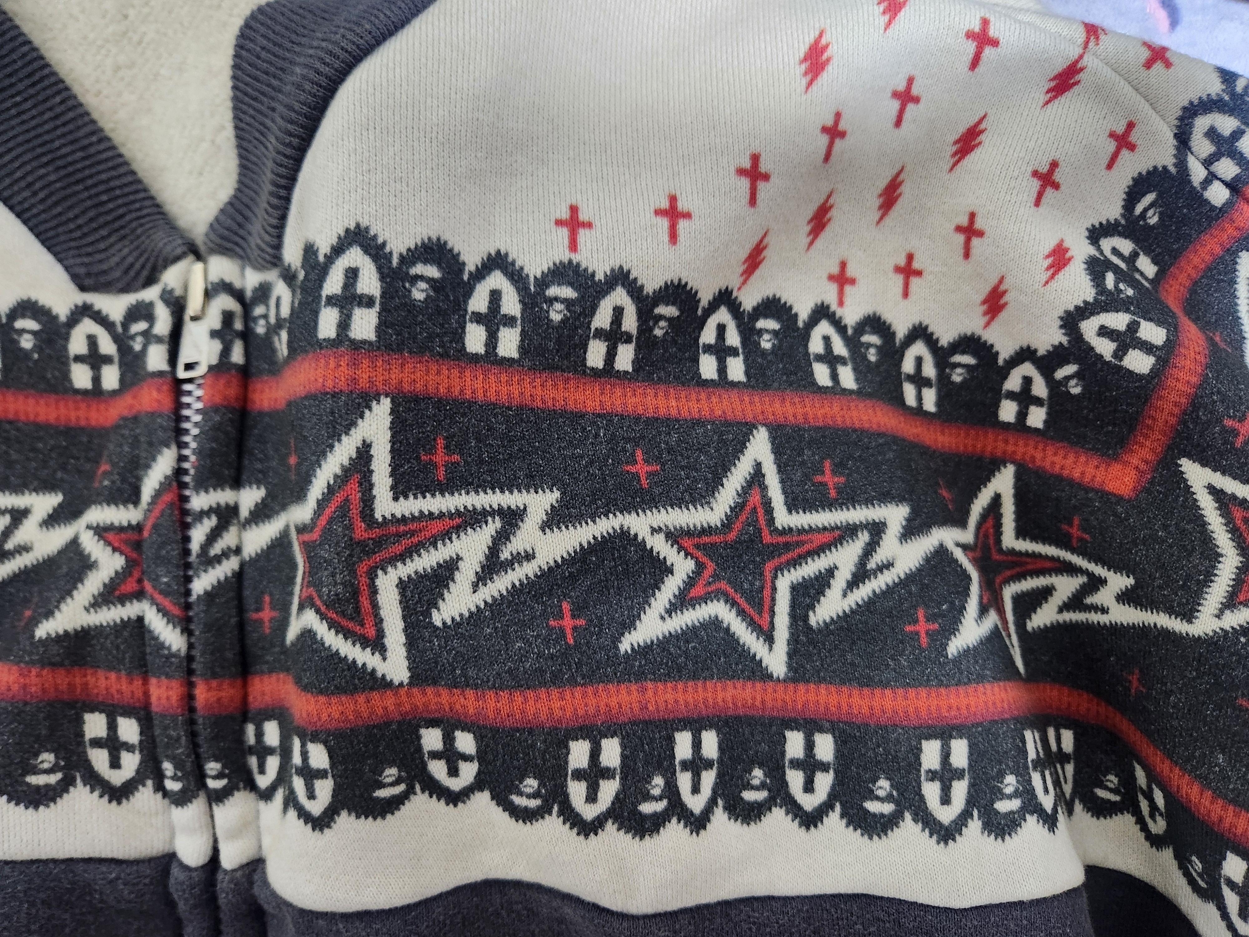 Saint Mxxxxxx x BAPE Zip Cardigan Charcoal - 26SS 착용 스타일