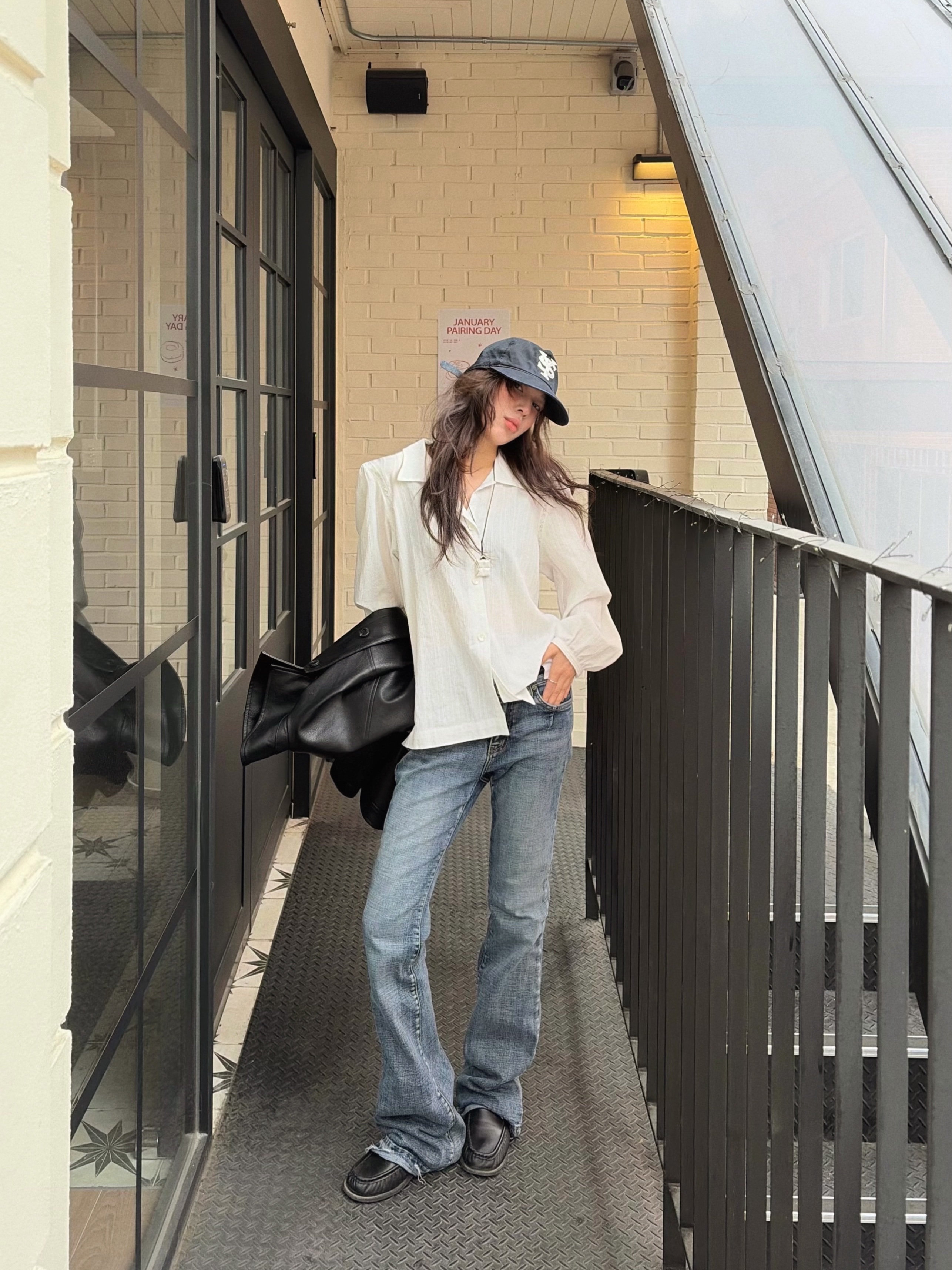 Sunday Ceremony Sy Logo 5 Panel Cotton Cap - Navy 착용 스타일 - 5