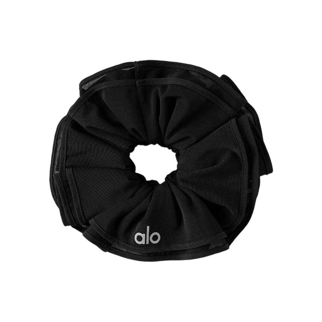 (W) 알로 요가 메쉬 스위트 낫띵 오버사이즈 스크런치 블랙((W) Alo Yoga Mesh Sweet Nothing Oversize Scrunchie Black) - 1