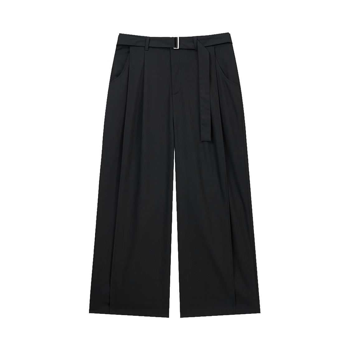 BI2PT212BK ZIOSONGZIO COLLECTION Gater Belted Wide Pants Black