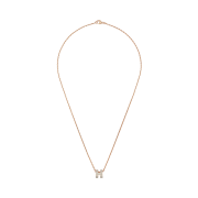 (W) Hermes Mini Pop H Pendant Rose Gold & Marron Glace