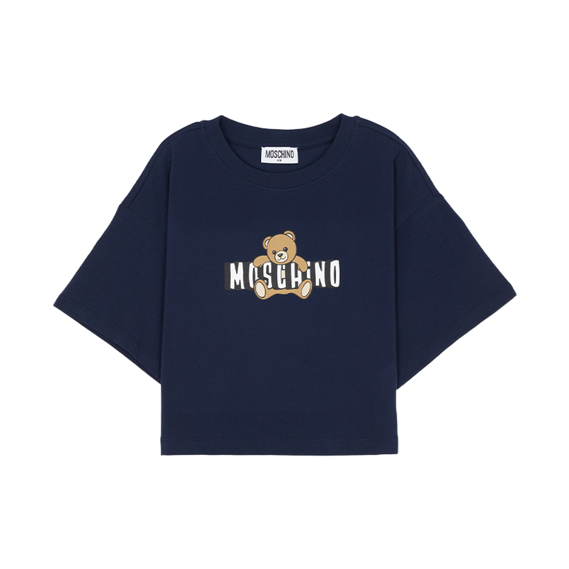 HDM072-LBA00-40016 (Kids) Moschino Short Sleeve T-Shirt with Teddy Bear Navy