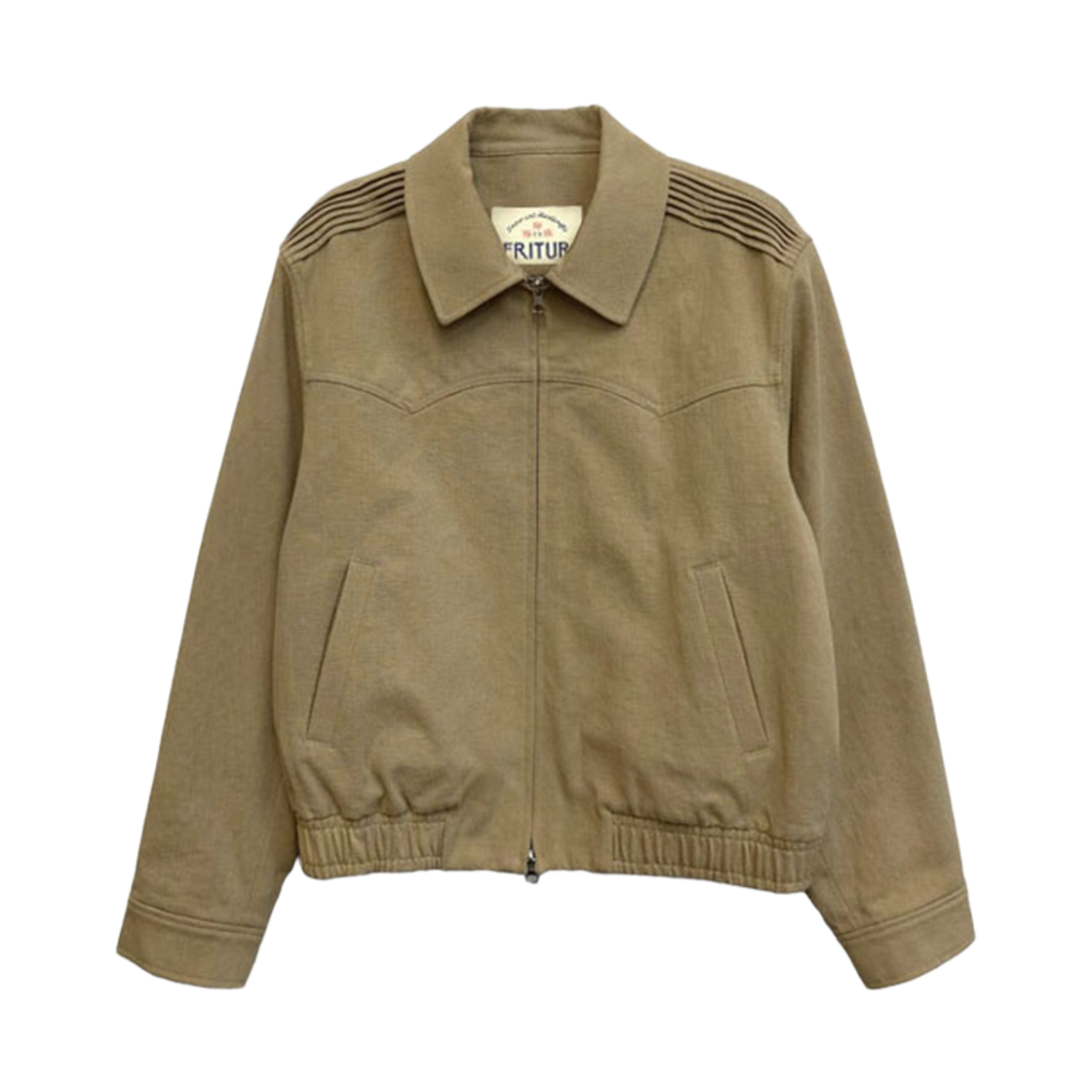 F261JK07 FRITUR Classic Bomber Jacket Beige