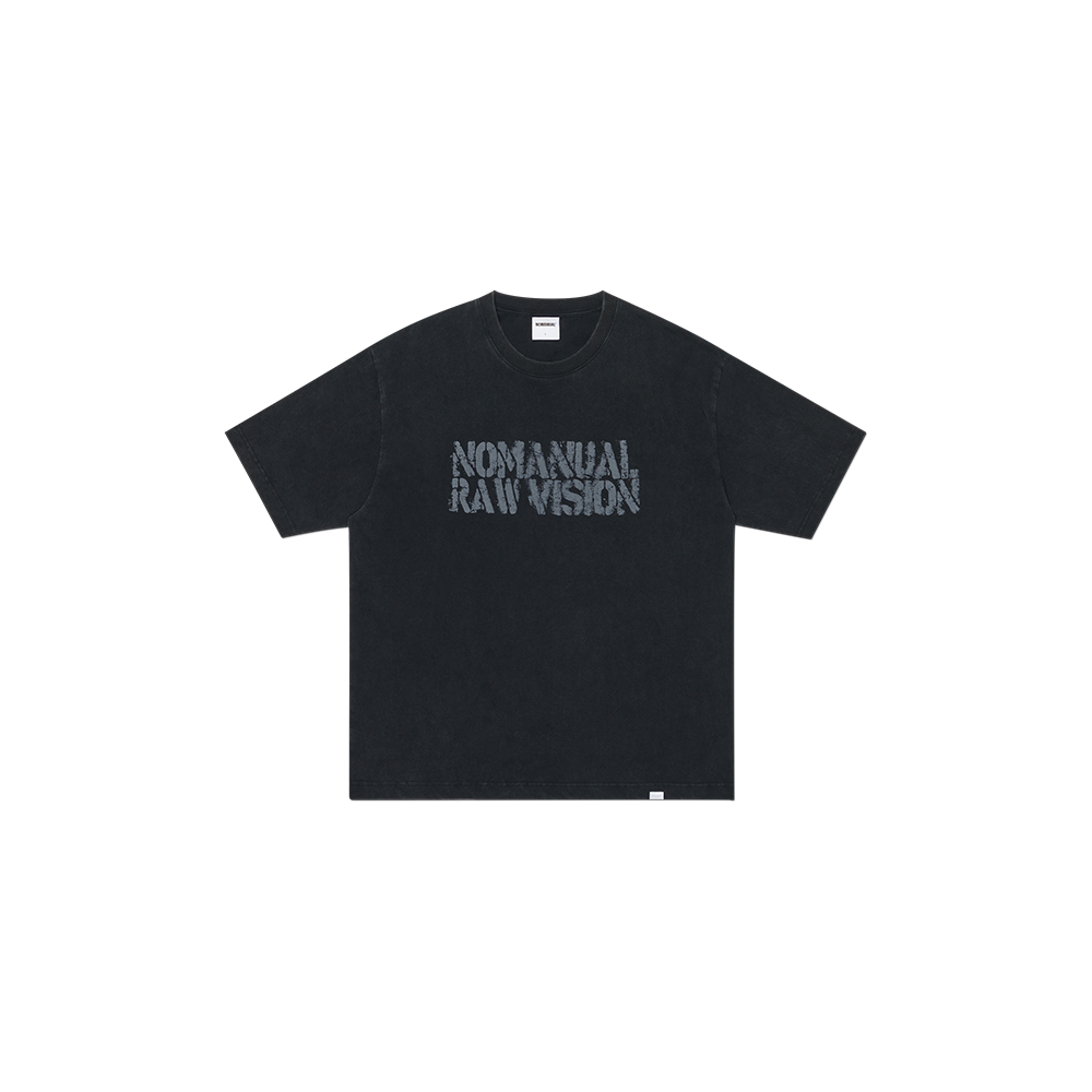 NMSS62TS25WBK NOMANUAL Rawmark T-shirt Washed Black