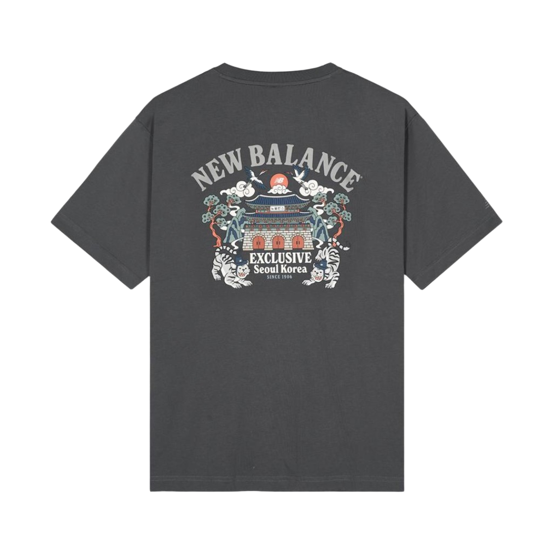 NBNEG2A043-60 New Balance Seoul Tiger 2.0 Semi Over Fit Short Sleeve T-Shirt Charcoal