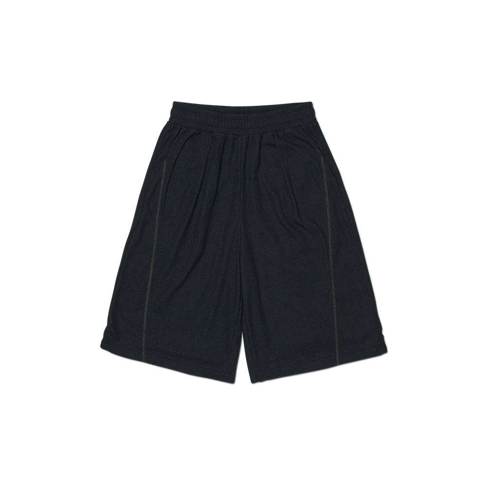 노매뉴얼 라이트 와플 쇼츠 블랙(NOMANUAL Light Waffle Shorts Black)