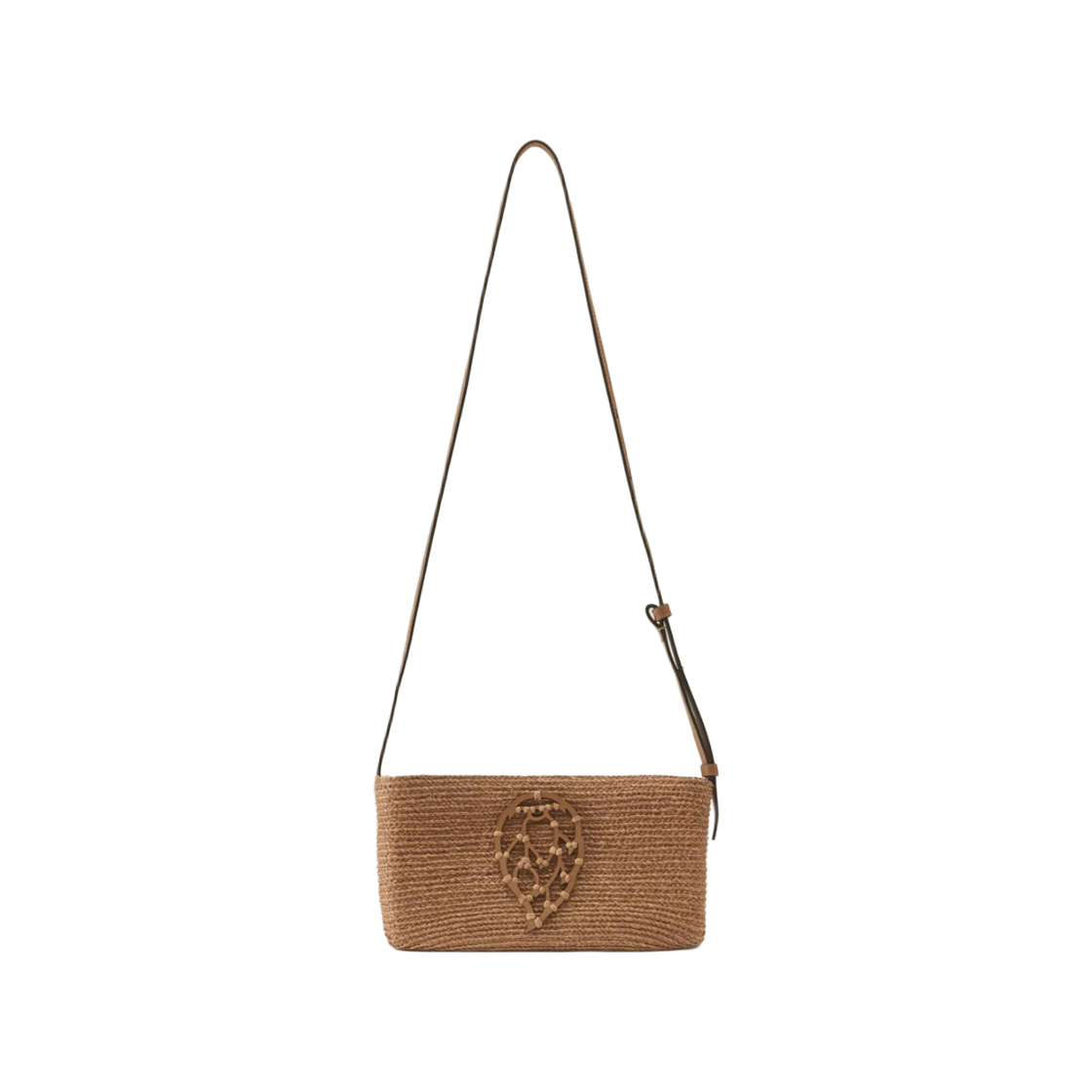 BAG52188 Helen Kaminski Dawn Raffia Crossbody Bag Nougat Caramel