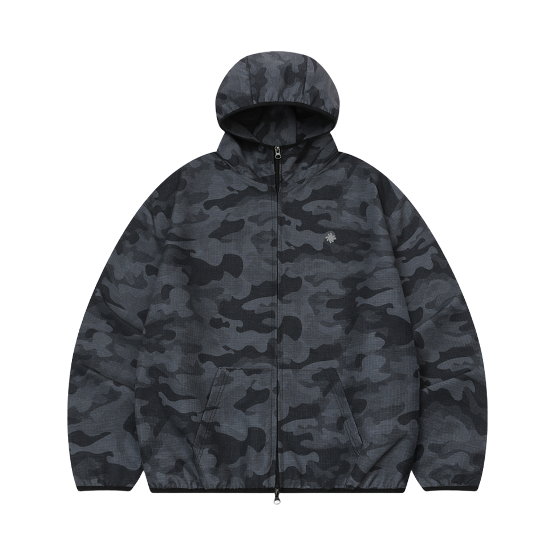 슬로우 레코드 하우스 립스탑 카모 윈드브레이커 차콜(SLOW RECORD HOUSE Ripstop Camo Windbreaker Charcoal)