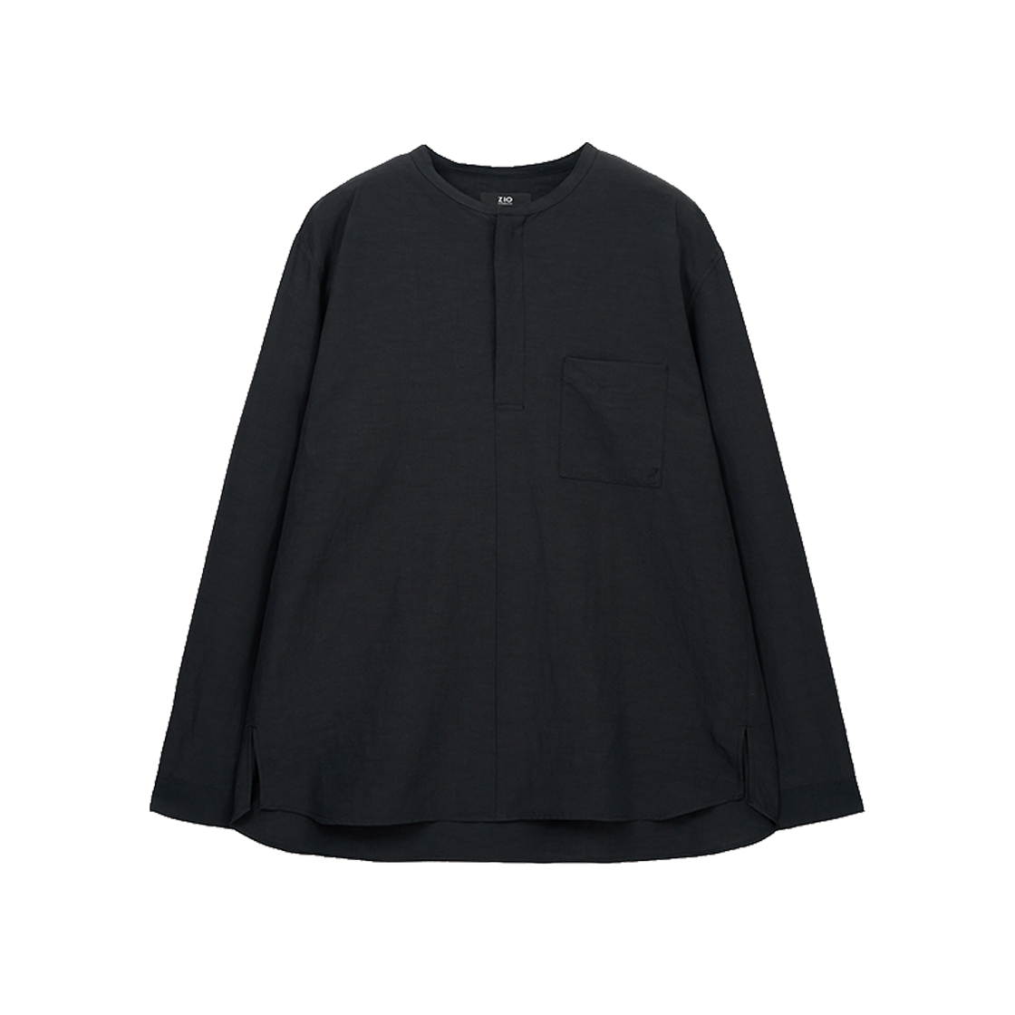 지오송지오 컬렉션 밴드카라 튜닉 셔츠 블랙 BI2SH207BK