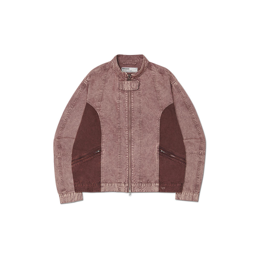 NMSS62JK05BGD NOMANUAL Overdyed Two Tone Jacket Burgundy